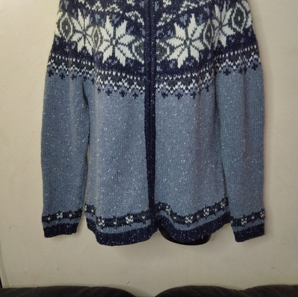 Eddie Bauer Fair Isle Wool Blend Cardigan Sweater Button Down Size M - Picture 6 of 14